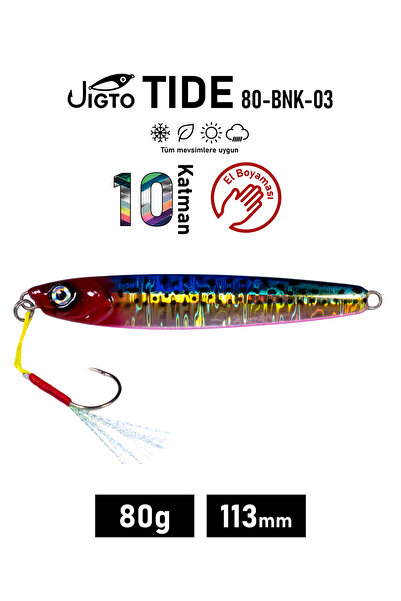 JIGTO Jig, Zoka, Suni Yem, Metal Jig, 80Gr 11cm Tide 80-BNK-03