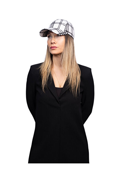 BEVE CAP MODEL BEYAZ SİYAH EKOSELİ ŞAPKA