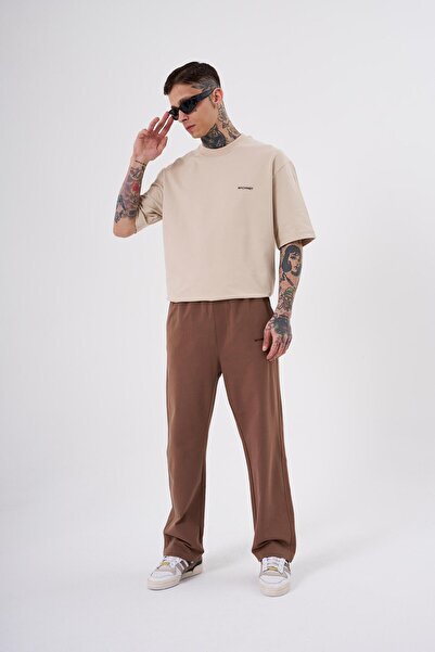 Machinist Ανακουφιστικό φαρδύ παντελόνι αθλητικού τύπου καφέ