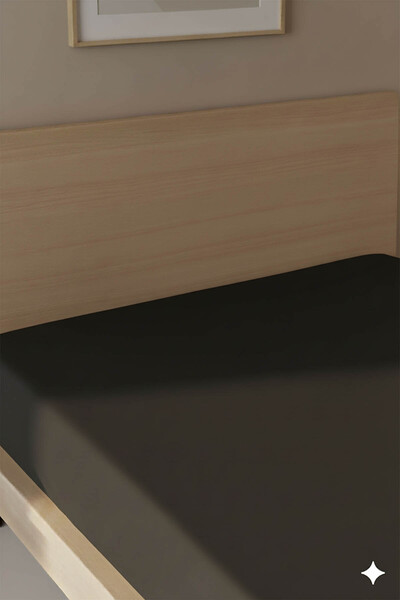 FAVORA 100% Cotton Ranforce Premium Single Fitted Sheet - Black