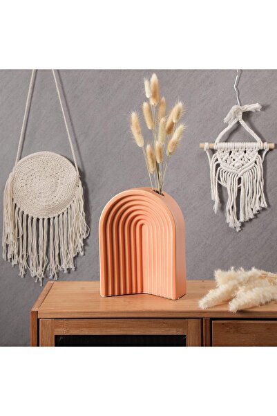 MAKINGTEC Modern Arched Ceramic Vase, Orange