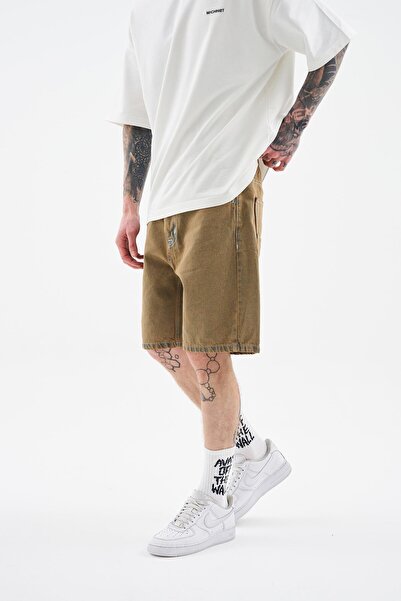 Machinist Men's Basic Dark Jean Shorts Brown