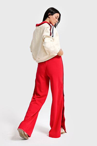 it's basic Γυναικείο κόκκινο μπεζ w5-105 Φούτερ Φούτερ Παντελόνι Σετ Σχεδιαστικό Σετ 2 τεμαχίων