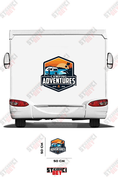 STİCKERCI BEY ملصق تزيين للكرفانات بتصميم مغامرات التخييم مع صور للكرفانات وا...