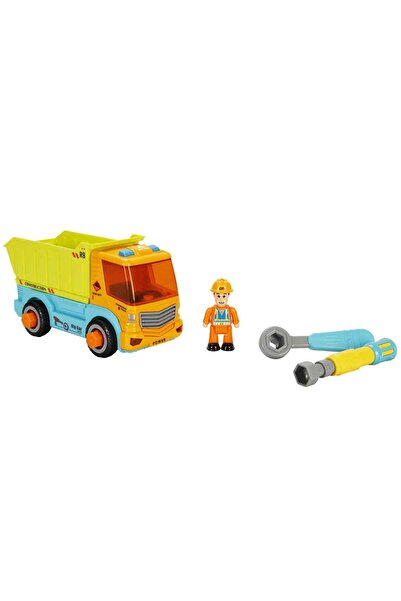 PopŞeker Figured Sök Tak Truck Set with Sound and Light – 18 cm Repair and Construction Site Game