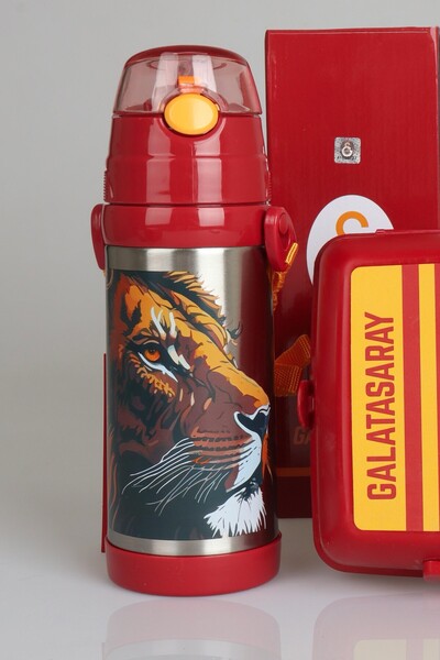Galatasaray Dekomus Pocket Notebook with a Gift, New Season Licensed Leon Hanging Bottle 500 ml Steel Water Bottle and Chiller