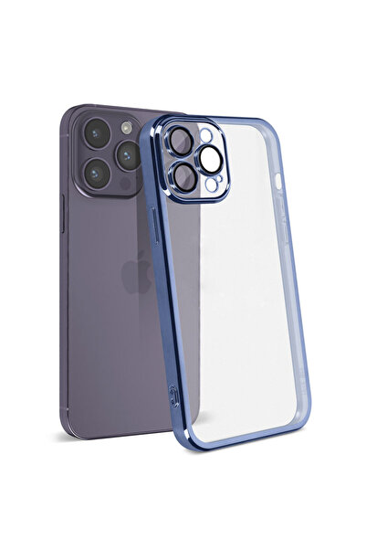 Apple Plating Case for iPhone 12 Pro Max - Slim Silicone, Transparent | Blue