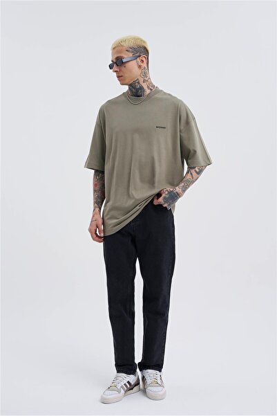 Machinist Men's Basic Cotton Oversized T-Shirt Khaki