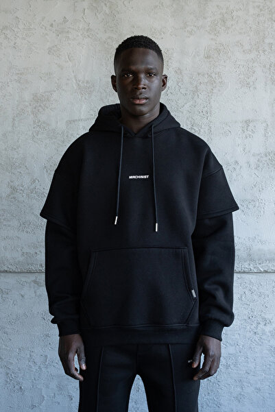 Machinist Men's Reflector Printed Hoodie Black