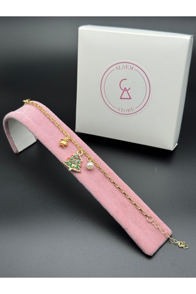 Alsem Christmas Figured Bracelet, Christmas Tree Bracelet, Santa Claus Bracelet and Happy New Year Card