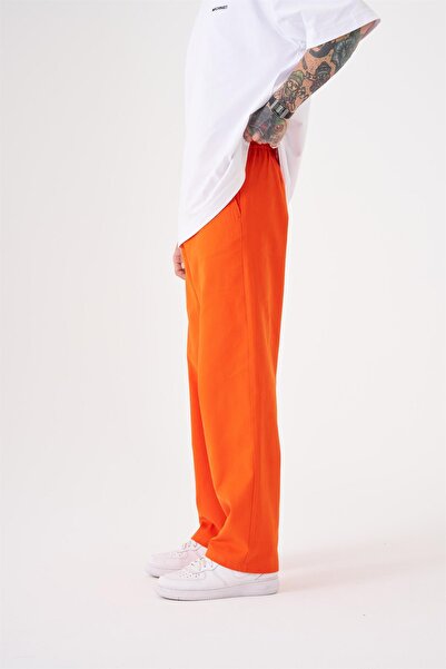 Machinist Oversized Gabardine Elastic Trousers Orange