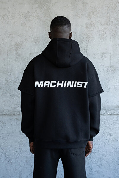 Machinist Men's Reflector Printed Hoodie Black