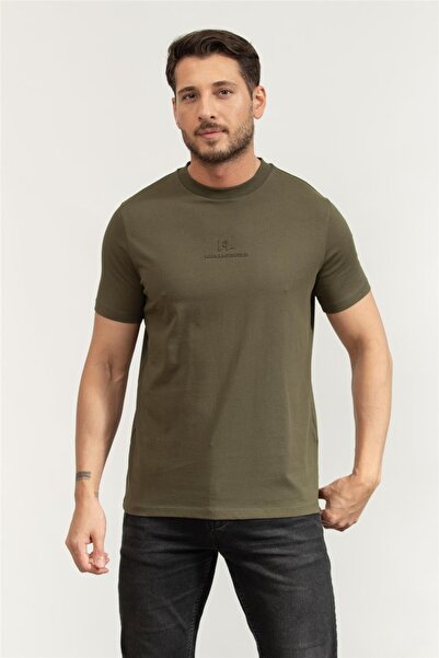 Karl Lagerfeld Crewneck Erkek Bisiklet Yaka T-Shirt Yeşil