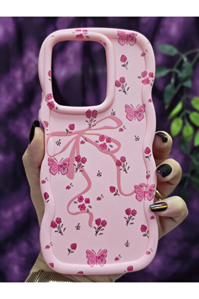 Magic Ring حافظة هاتف شاومي ريدمي 13 متوافقة مع نمط الفراشة والزهور باللون الوردي