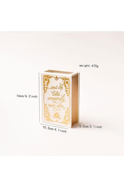 TERRIFI Book-Shaped Decorative Ceramic Vase for Book Lovers - Modern Bookshelf Decor & Pen Holder