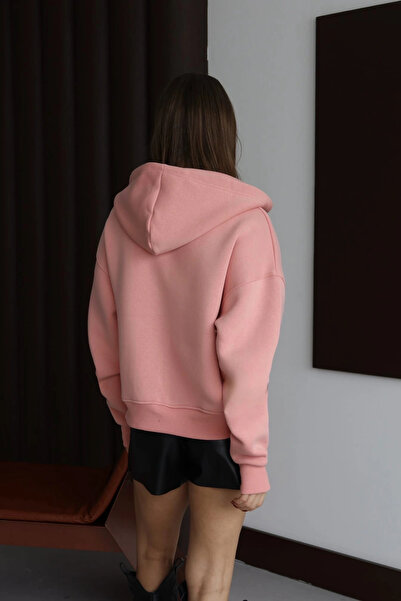 Işıltı kidss 3 Thread Fleece-Lined Hoodie Frm Salmon P510437