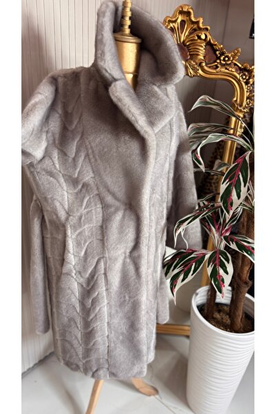 ŞEHRAZAT BUTİK Self-Patterned Gray Design Fur