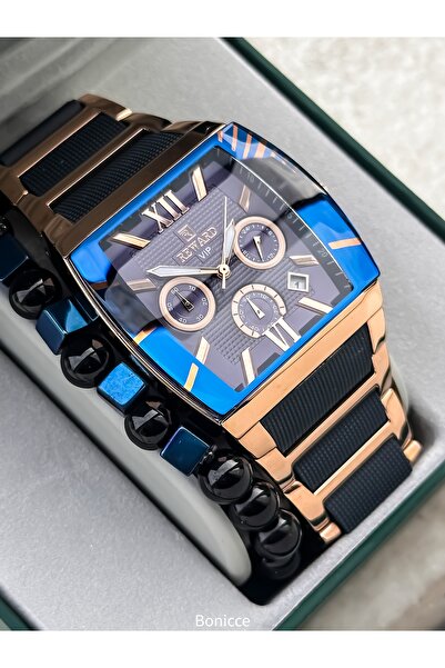 Reward Men's Watch, Steel-Silicone Band, Functions Active, Navy Blue Color, with Calendar, in Stylish Box, Bracelet