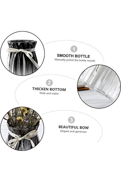 Generic 2 PCS Glass Vase Gradient Grey - Modern Large Flower Vase for Weddings, Dining Table, Home Decor