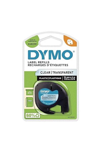 Dymo ملصقات LetraTag® البلاستيكية - S0721530، أسود على شفاف