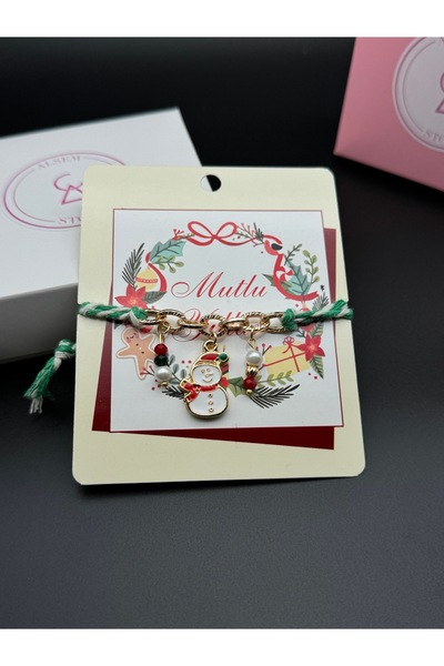 Alsem Christmas Figured Bracelet, Christmas Tree Bracelet, Santa Claus Bracelet and Happy New Year Card