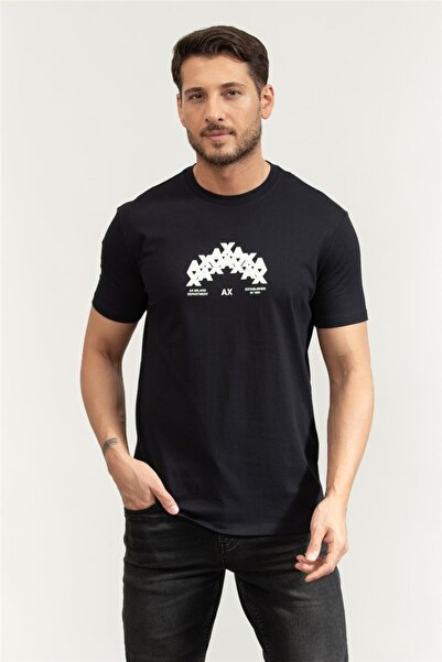 Armani Exchange Erkek Bisiklet Yaka T-Shirt Lacivert