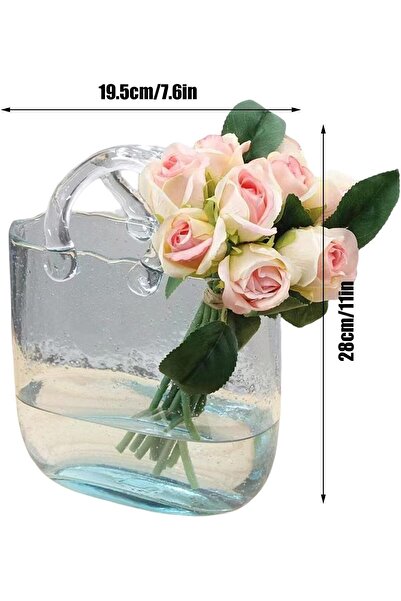 Generic Shape Clear Glass Purse Vase - Handmade Fish Bowl Flower Vase (Transparent)