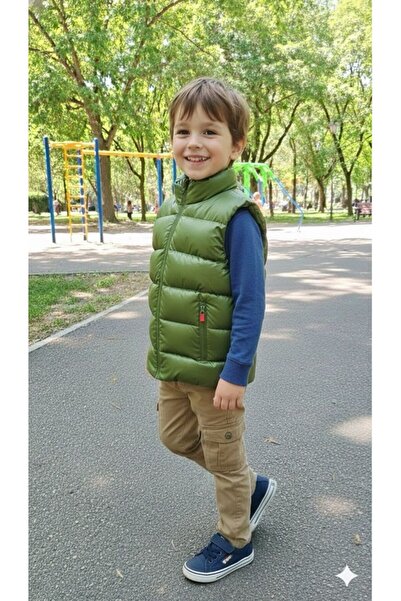 PENGORA Milano Boys' Inflatable Vest with Zipper Khaki 2026