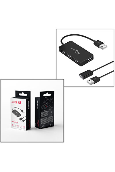 MaxLife Naturals Maxlife USB 2.0 Hub with 4 Ports and 1.5m Extension Cable, for Home Office, Laptop and Desktop