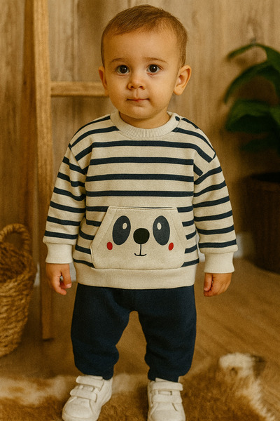 CemBebe Thick three-piece cotton warm winter tracksuit set for baby boys