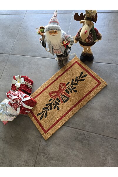 LAMONETA Holiday Bells New Year Ribbon with Bells and Bows New Year's Eve Door Front Koko Doormat