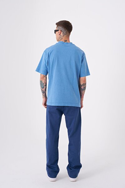 Machinist Dyed Baggy Gabardine Jeans Pants Midnight Blue