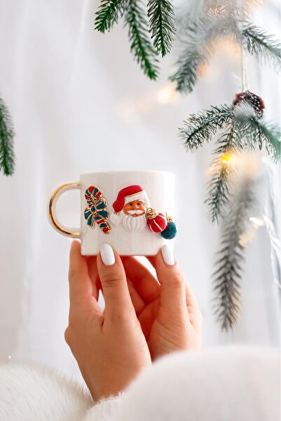 Deniz Kızı Seramik Santa Claus Handmade Ceramic Cup