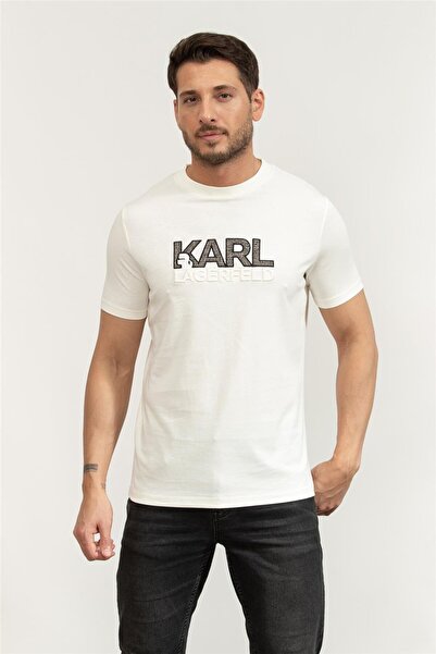Karl Lagerfeld Crewneck Erkek Bisiklet Yaka T-Shirt Kırmızı