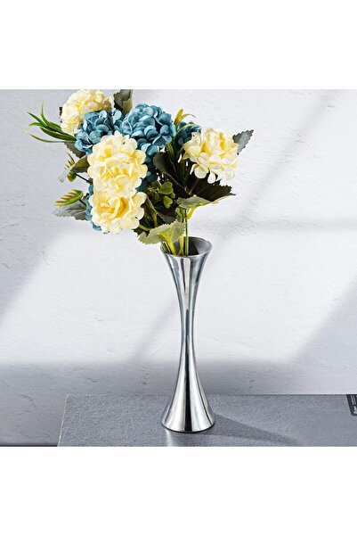 Fdit Stainless Steel Flower Holder - European Style Round Mouth Vase