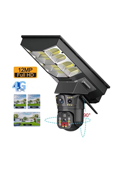 gaman Ip66 4G Sım Kartlı Ptz Hareketli Kamera Uzaktan İzleme + Solar Sokak La...