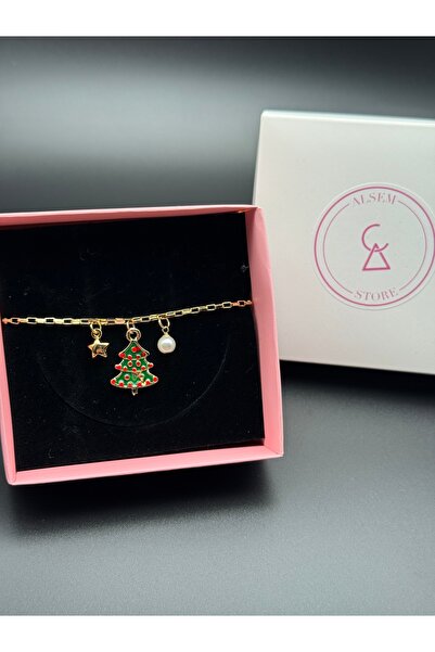 Alsem Christmas Figured Bracelet, Christmas Tree Bracelet, Santa Claus Bracelet and Happy New Year Card