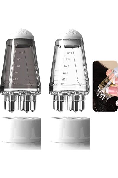 Yelajoy 2PCS Hair Oil Applicator & Scalp Massager,Scalp Massage Comb with Roller Ball,Twist-On Top Tip Cap