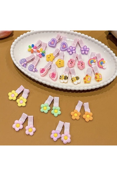 Çağla Accessories 10 Pieces Cute Girls' Hair Clips (Random Model)