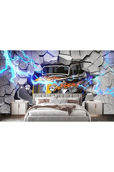 dekoartizan 3 Boyutlu Klasik Amerikan Arabası Duvar Kağıdı