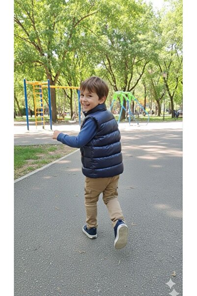 PENGORA Milano Boy's Puffer Vest with Zipper Navy Blue 2026