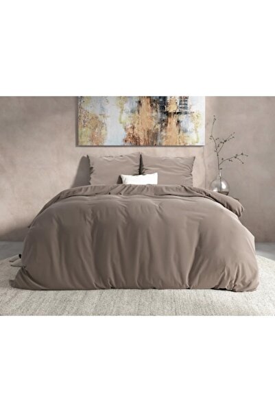 DreamHomes Dreamhouse Flannel Mendez Taupe Bedding 200 x 200/220 cm, 100% Cotton Flannel, 2 Pillowcases, 160 GS