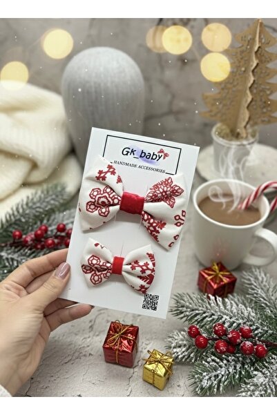 GK 🎄   مجموعة فيونكة الأم والابنة للعام الجديد - إكسسوارات مصنوعة يدويًا