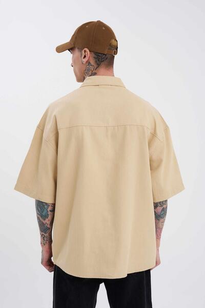 Machinist Мъжка основна риза с големи джобове, бежова