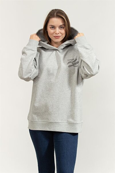 Karl Lagerfeld Autograph Sequins Kadın Kapüşonlu Sweatshirt