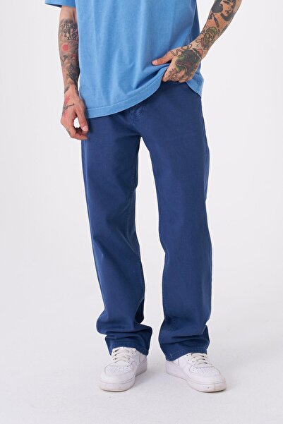 Machinist Dyed Baggy Gabardine Jeans Pants Midnight Blue