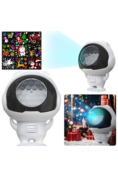 Optim Solution Astronaut LED Laser Christmas Projector, 2–10 m Projection, Night Lamp, 12.5×10 cm, White