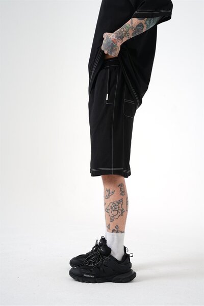 Machinist Men's Premium Sewing Oversized Shorts Black