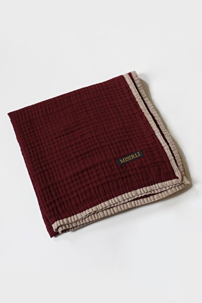 Mısırlı Eşarp 105x105 Μουσελίνα με ρέλι Κασκόλ - Βουργουνδία