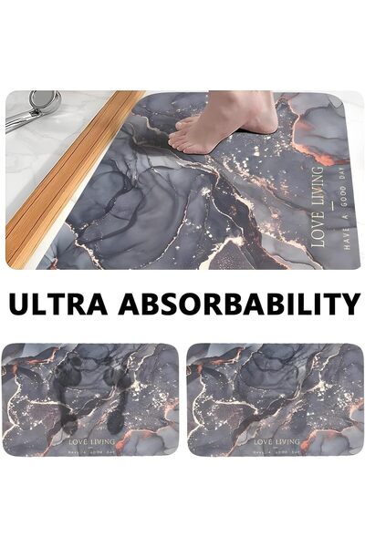 Aputue Bathroom Mat 40x60cm Anti-Slip Absorbent Quick-Dry Washable Bath Rug